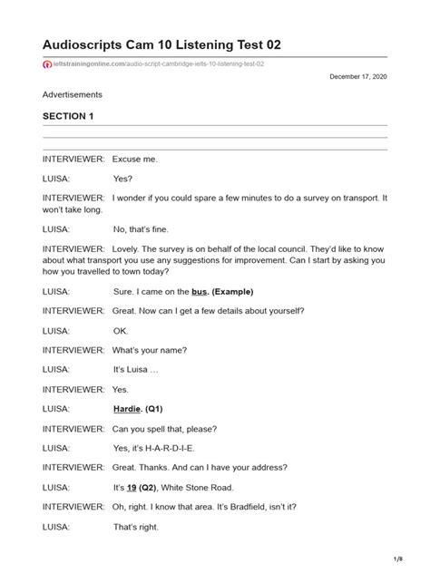 total health clinic key|Audioscripts Cam 14 Listening Test 02 .